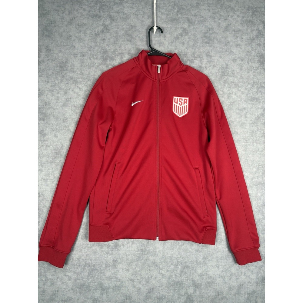 Nike USA USMNT Soccer Track Jacket Men's Small Red Full Zip 832449-690